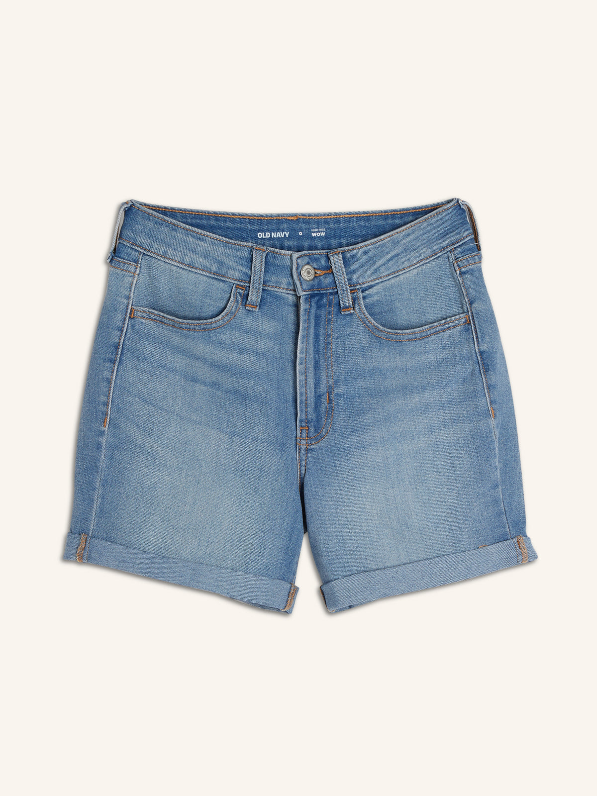 High-Waisted Wow Light-Wash Jean Shorts for Women -- 5-inch inseam