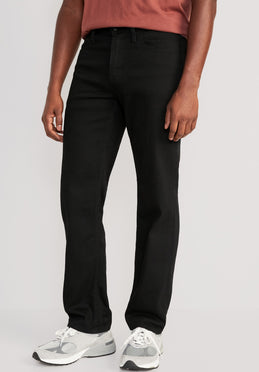 Loose Built-In Flex Black Jeans for Men