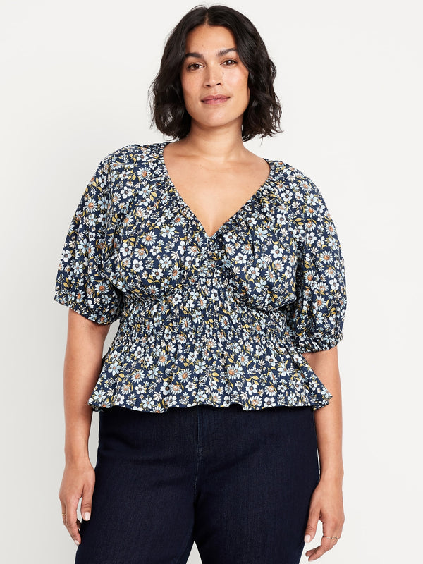 Peplum V-Neck Top