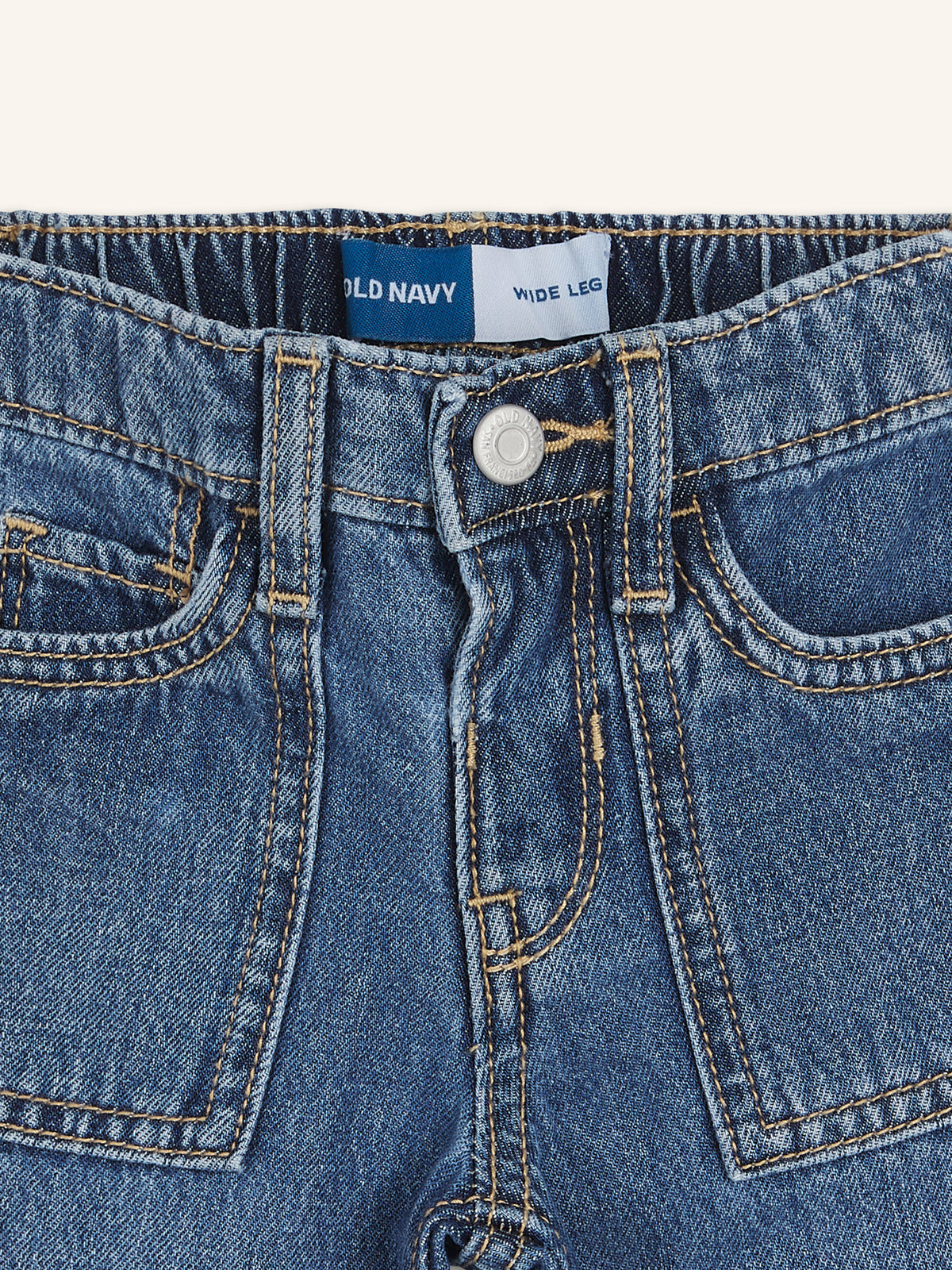 High-Waisted Baggy Utility Wide-Leg Jeans for Toddler Girls Old