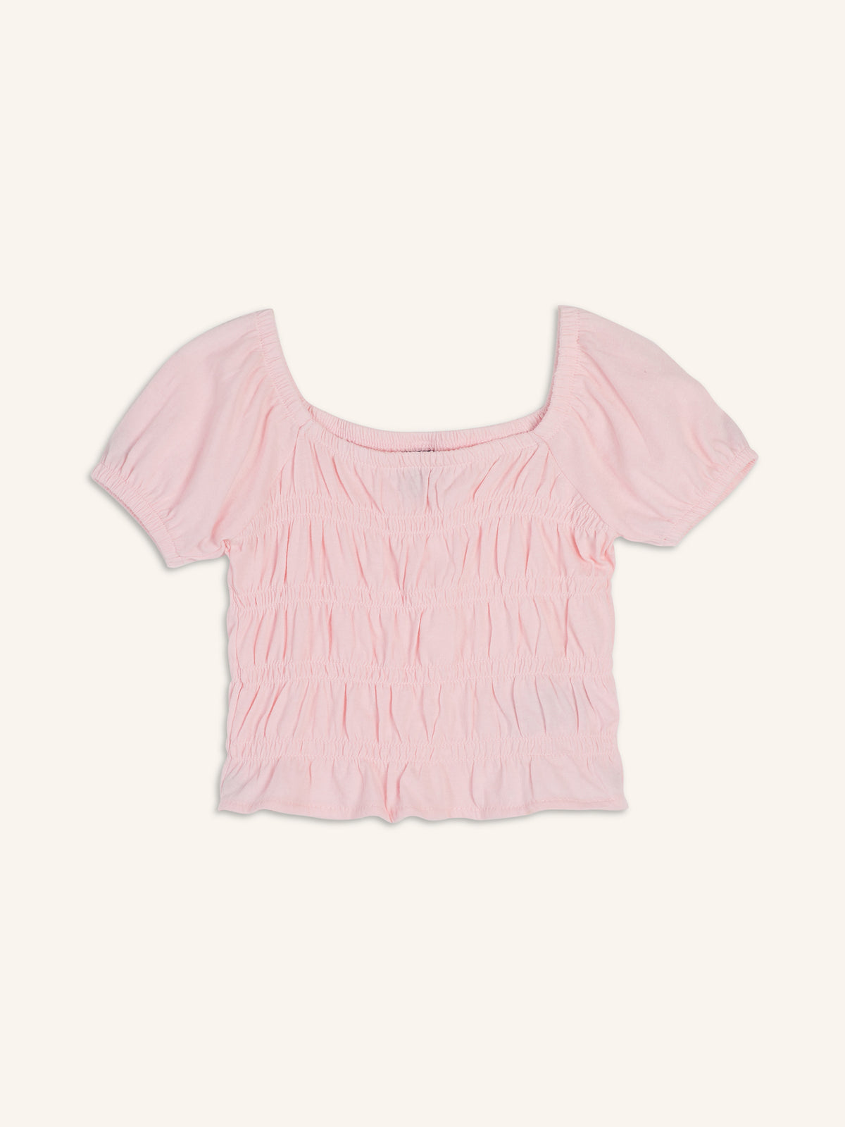 Puff-Sleeve Smocked Top for Girls