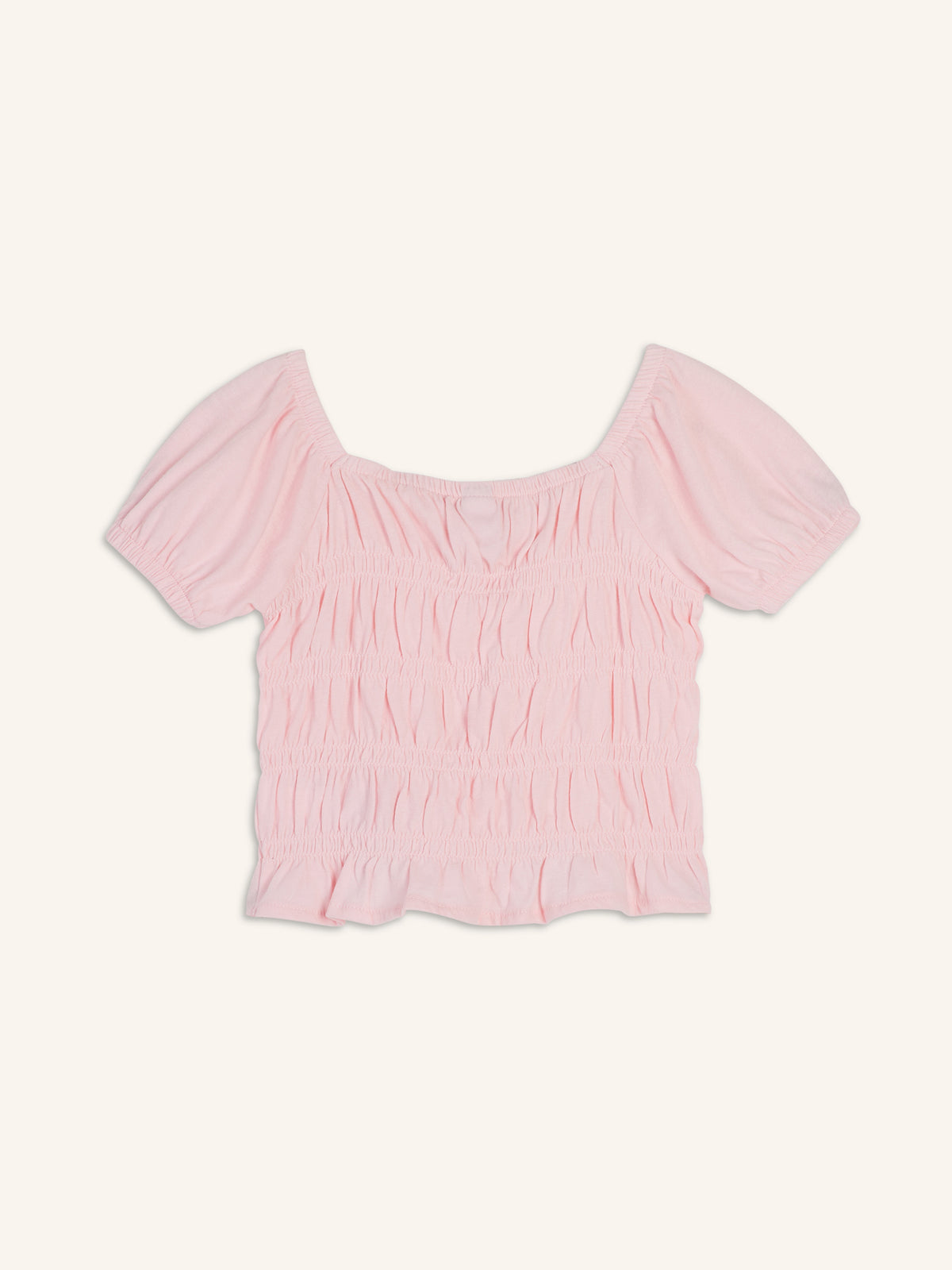 Puff-Sleeve Smocked Top for Girls