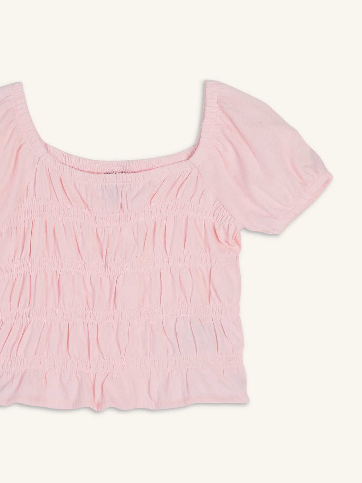 Puff-Sleeve Smocked Top for Girls