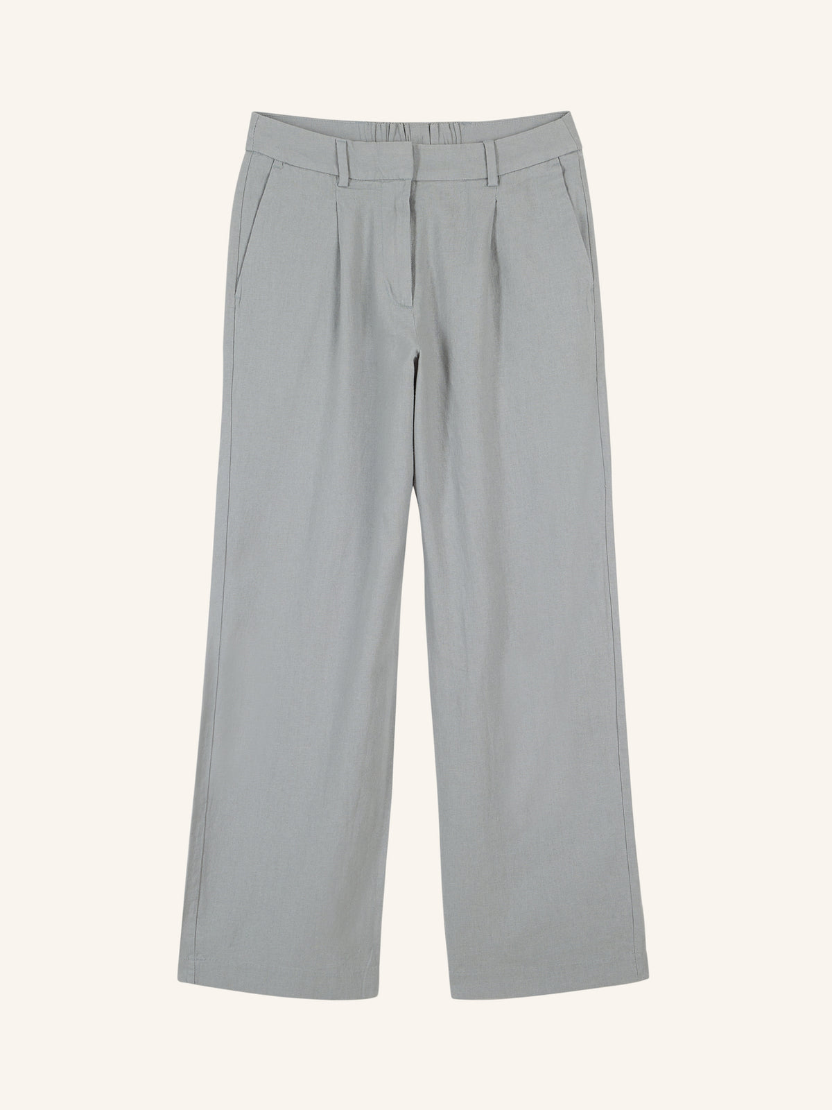Extra High-Waisted Linen-Blend Wide-Leg Trouser Pants
