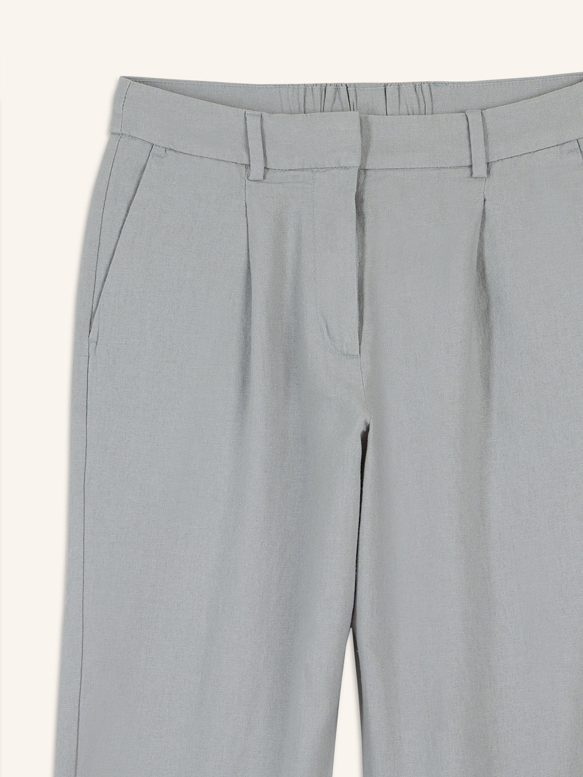 Extra High-Waisted Linen-Blend Wide-Leg Trouser Pants