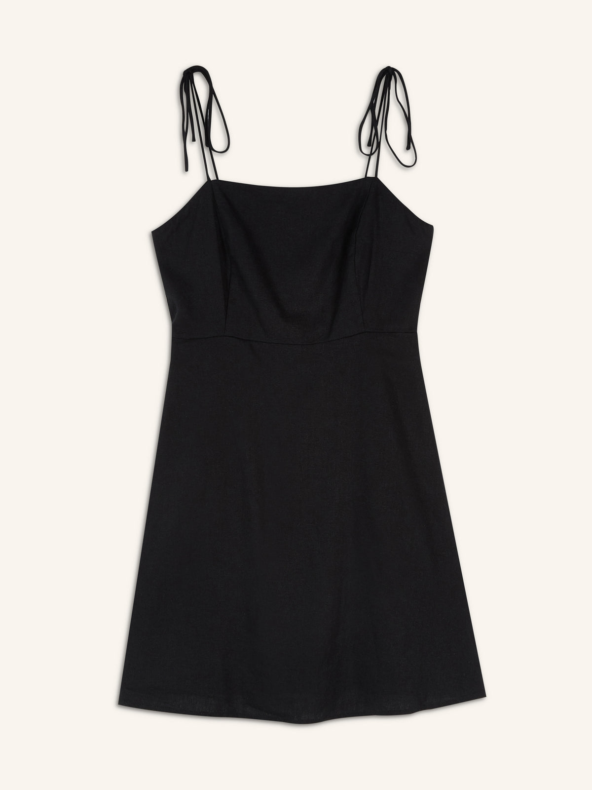 Fit & Flare Tie-strap Linen-blend Mini Dress