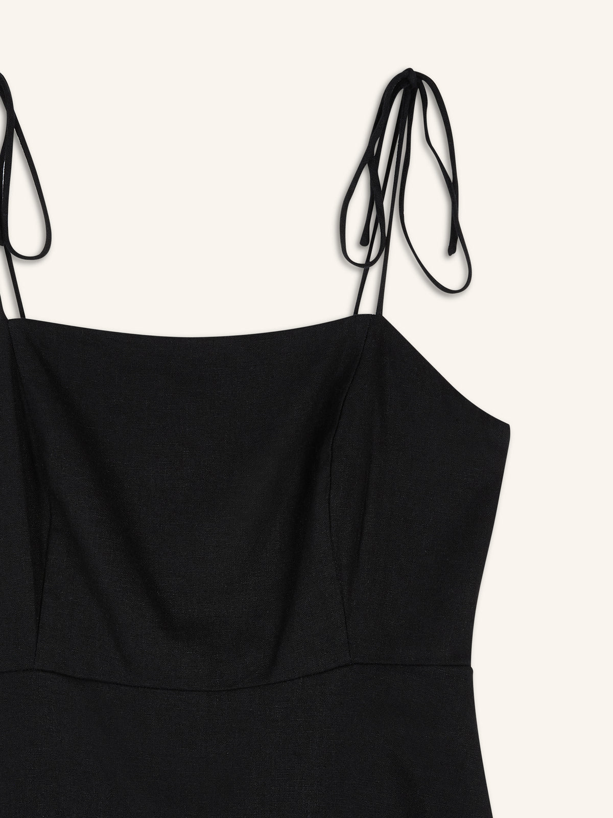 Fit & Flare Tie-strap Linen-blend Mini Dress