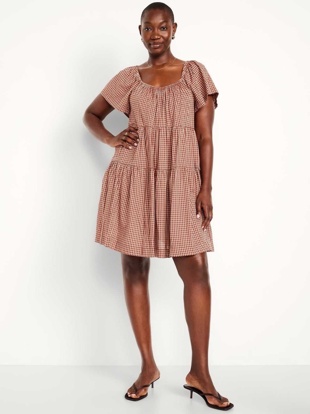 Tiered Mini Swing Dress
