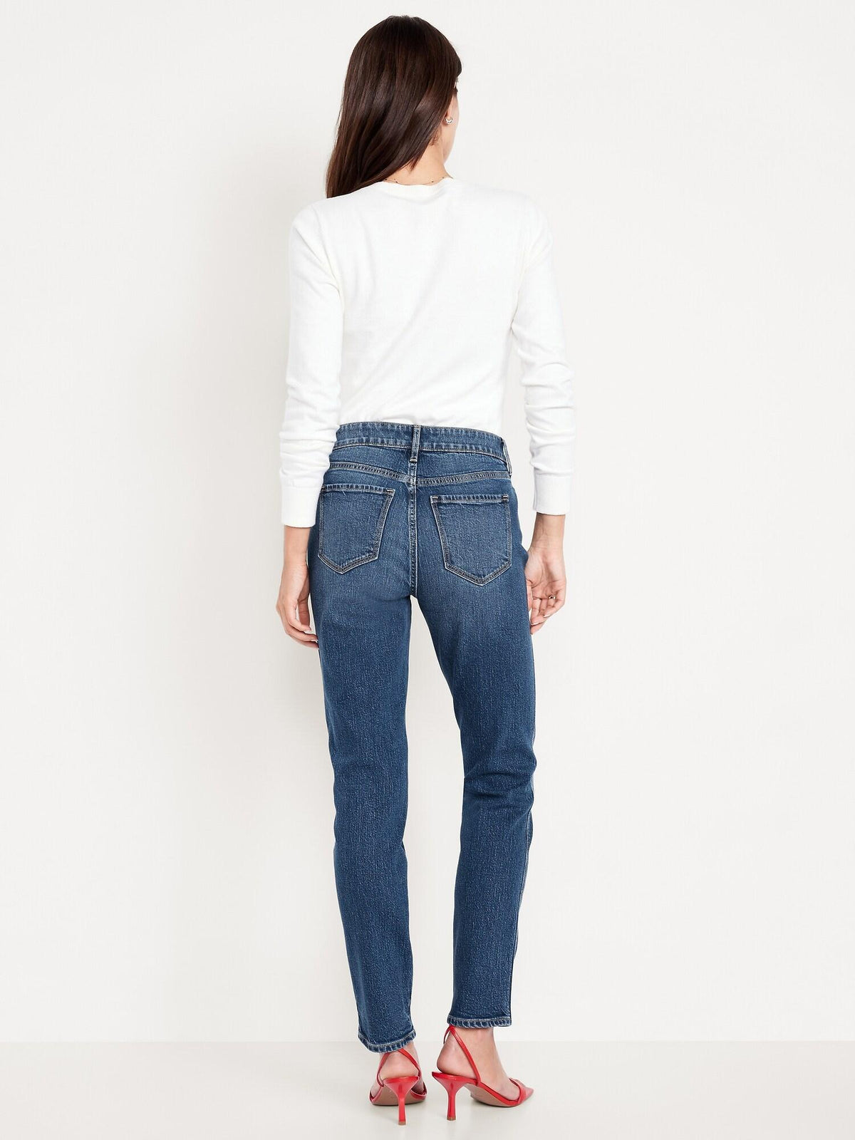 High-Waisted Vintage Slim Jeans