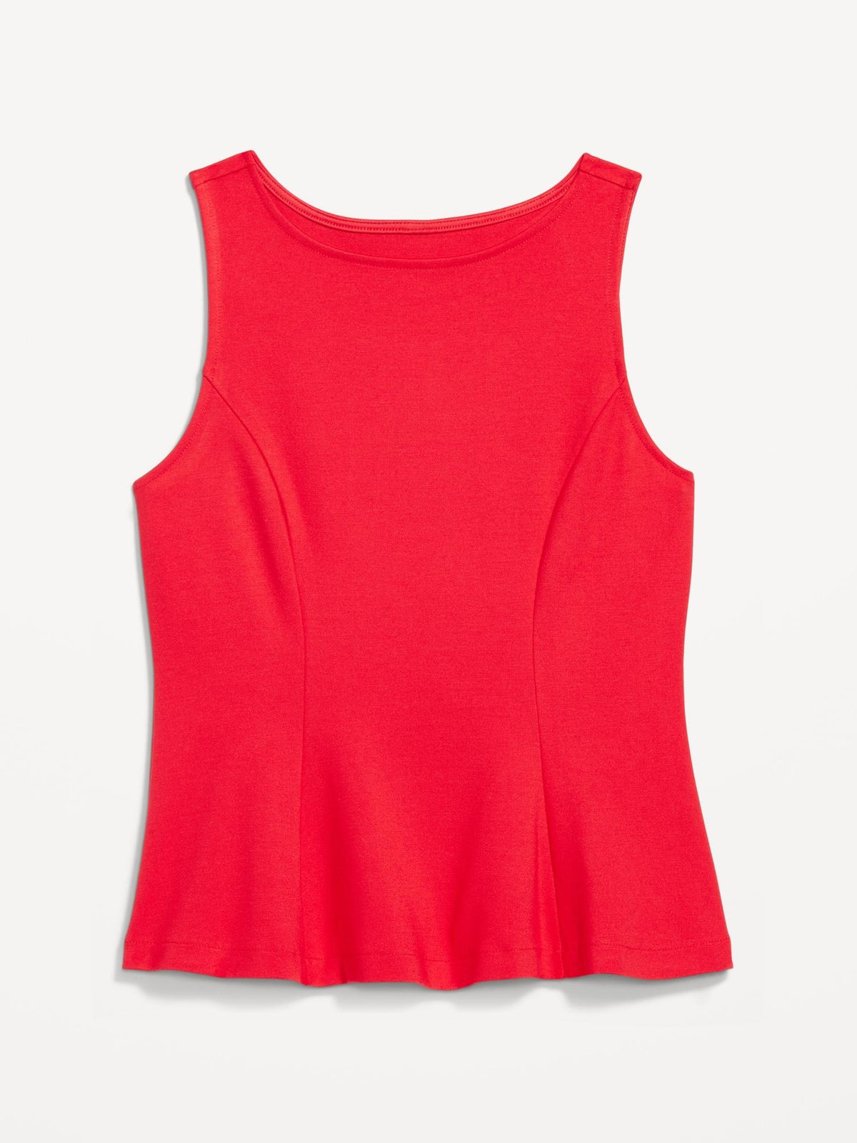 Ponte-Knit Sleeveless Peplum Top