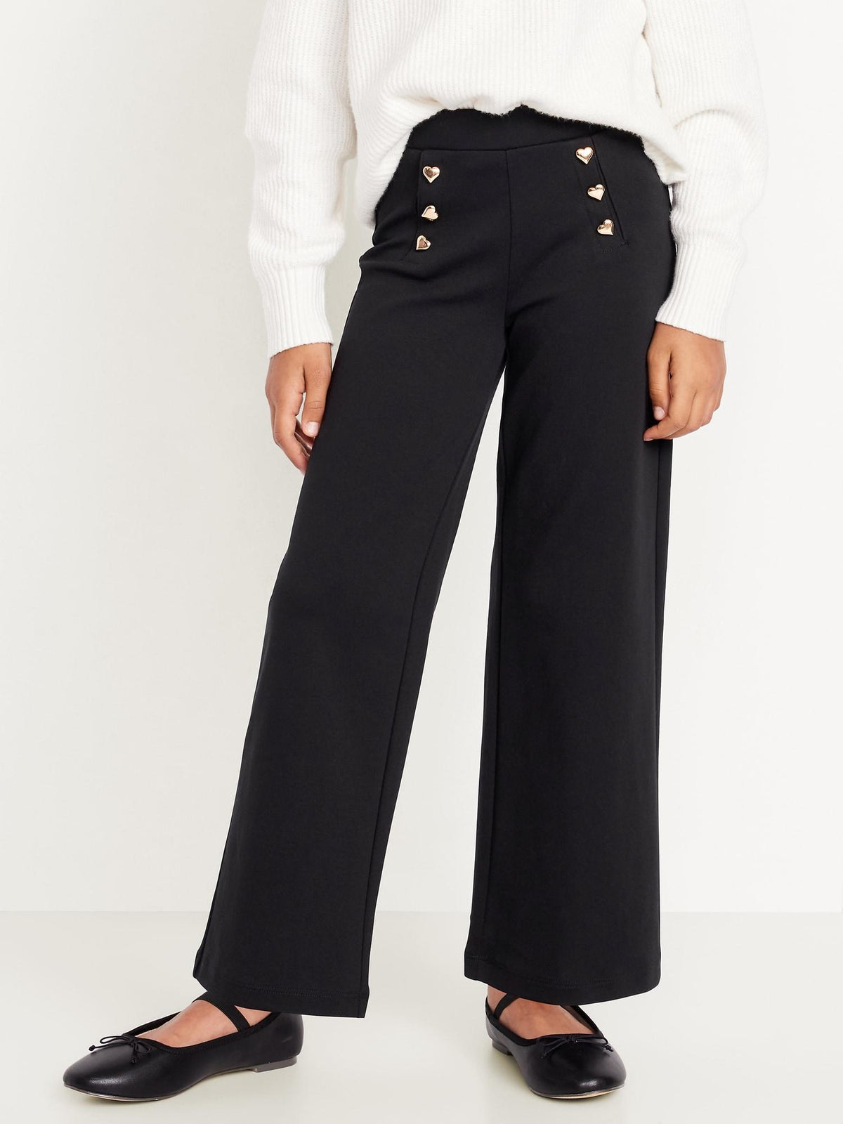 High-Waisted Straight-Leg Sailor Pants for Girls