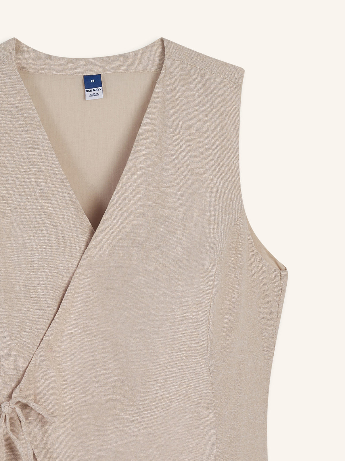 Linen-Blend Side-Tie Vest