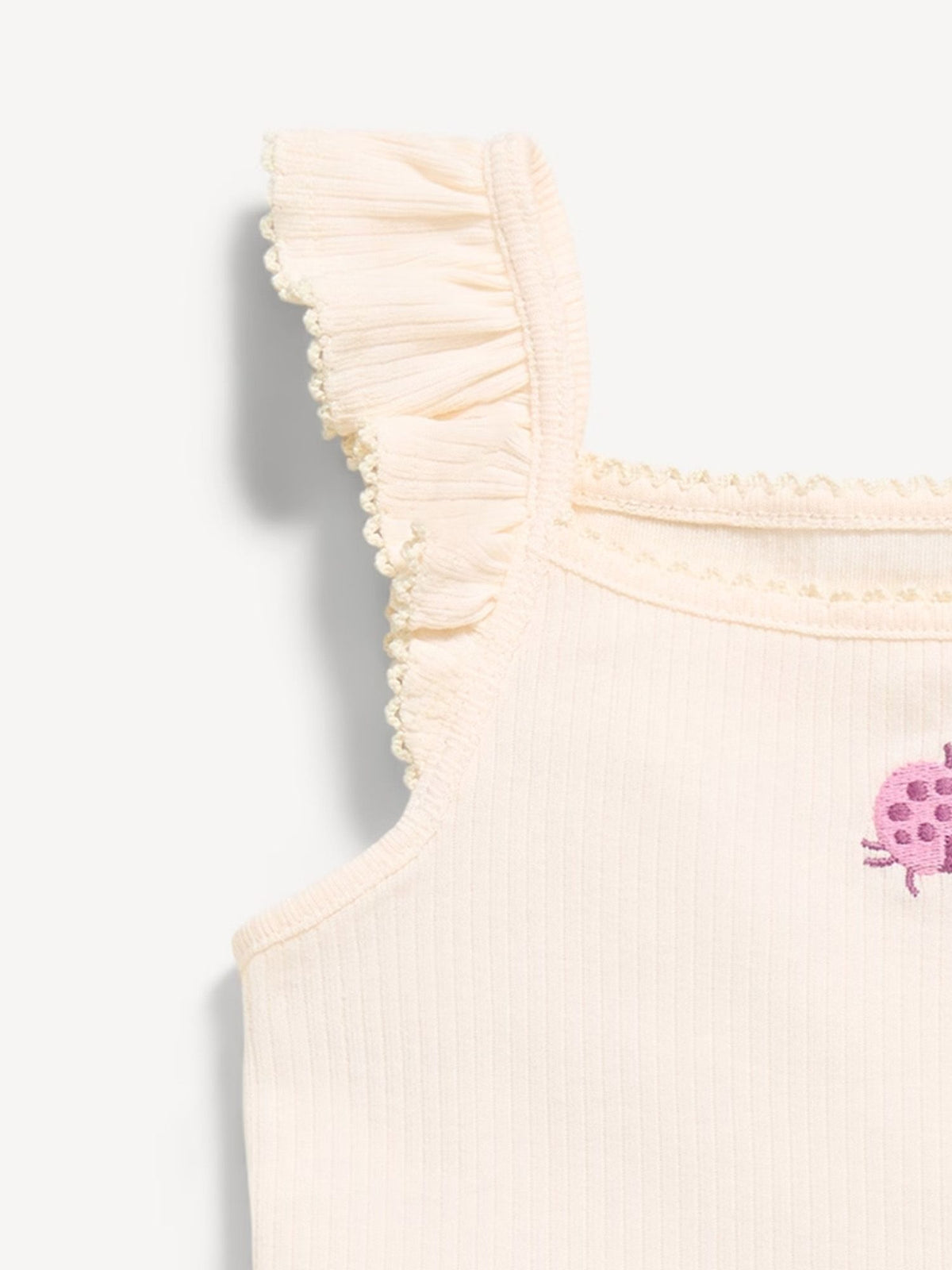 Ribbed Ruffle-Trim Cami for Toddler Girls