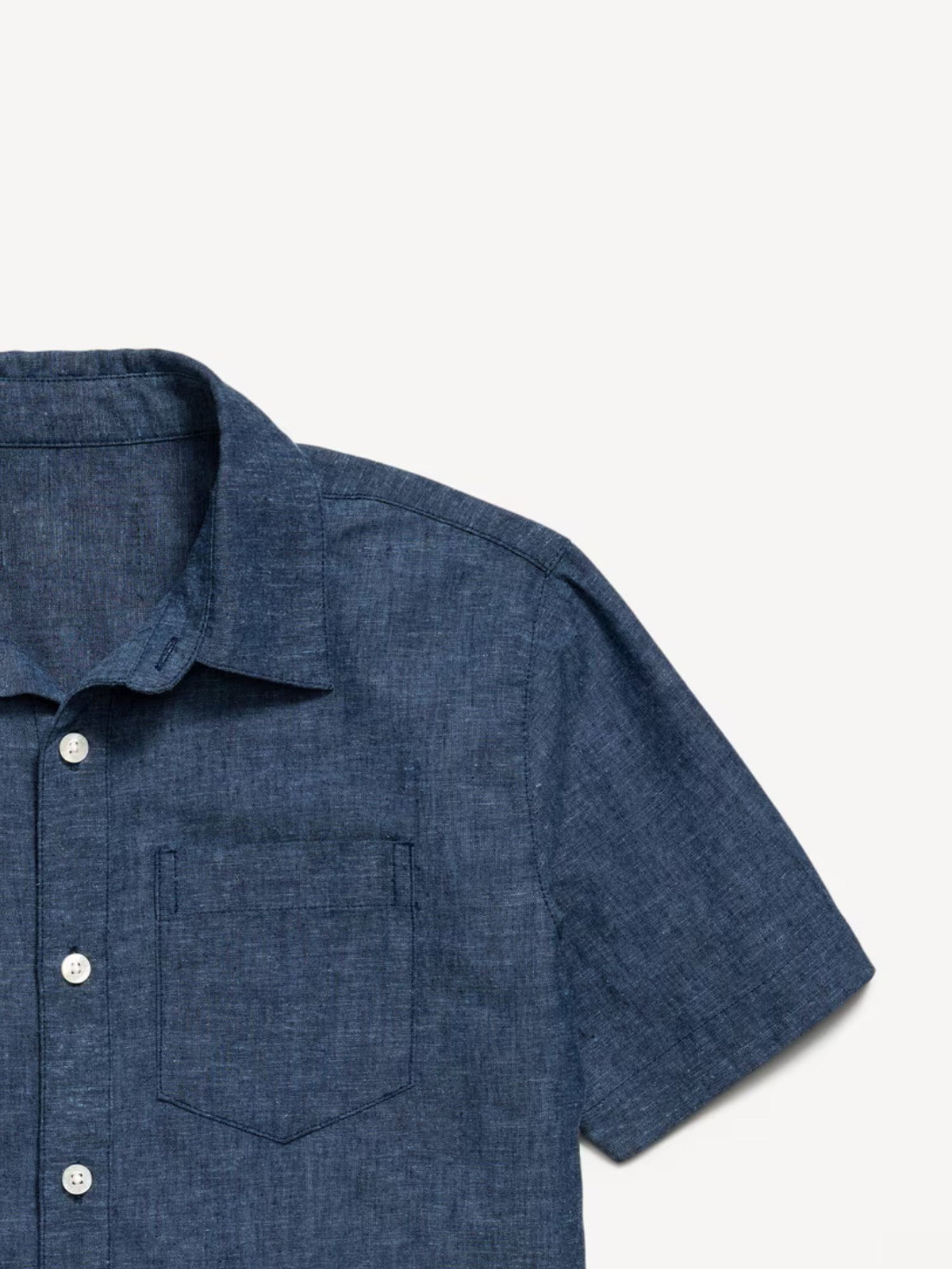 Short-Sleeve Linen-Blend Pocket Shirt for Boys