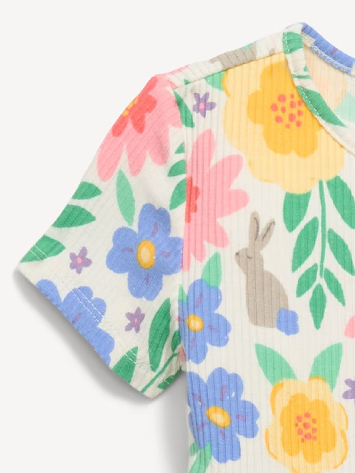 Short-Sleeve Ribbed Graphic Dress for Toddler Girls