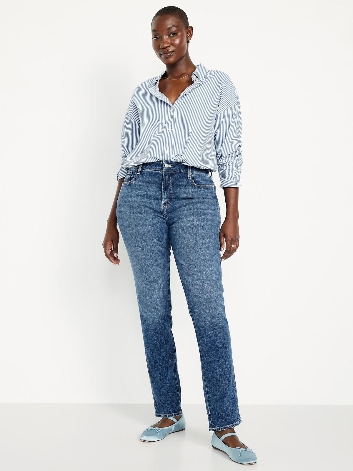 High-Waisted Vintage Slim Jeans