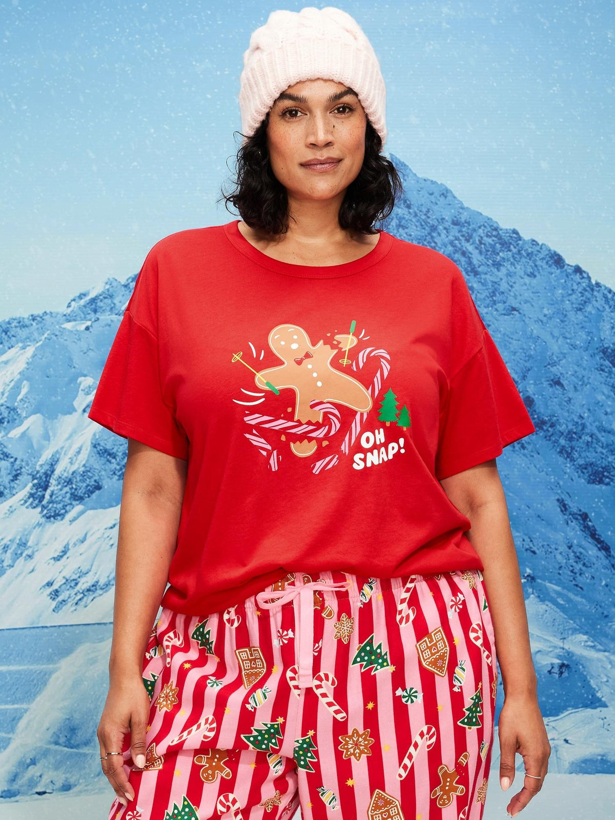 Holiday-Graphic Crew-Neck T-Shirt for Women