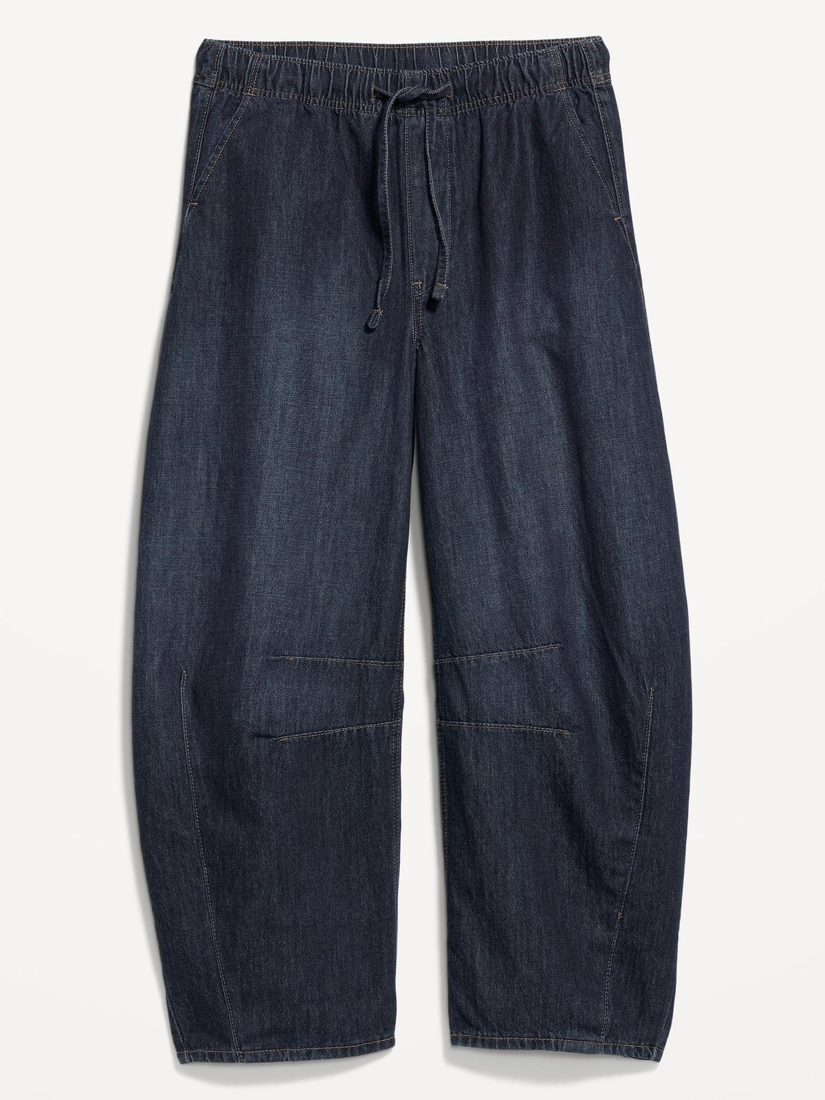 High-Waisted Pull-On Barrel Jeans