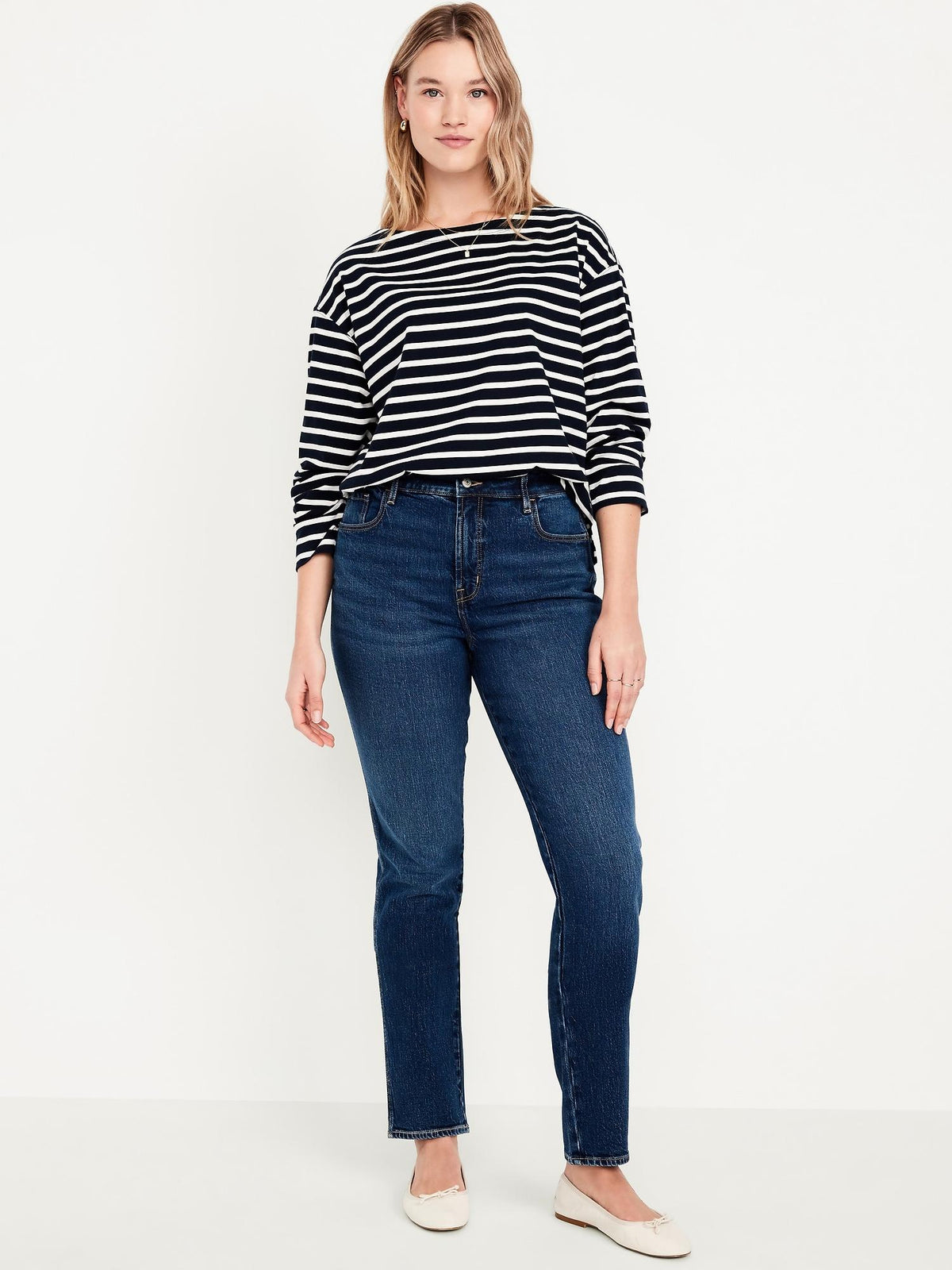 High-Waisted Vintage Slim Jeans