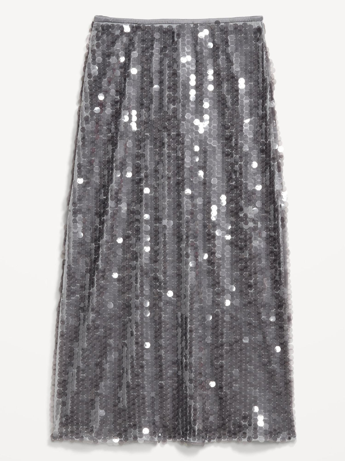 High-Waisted Sequin Midi Pencil Skirt