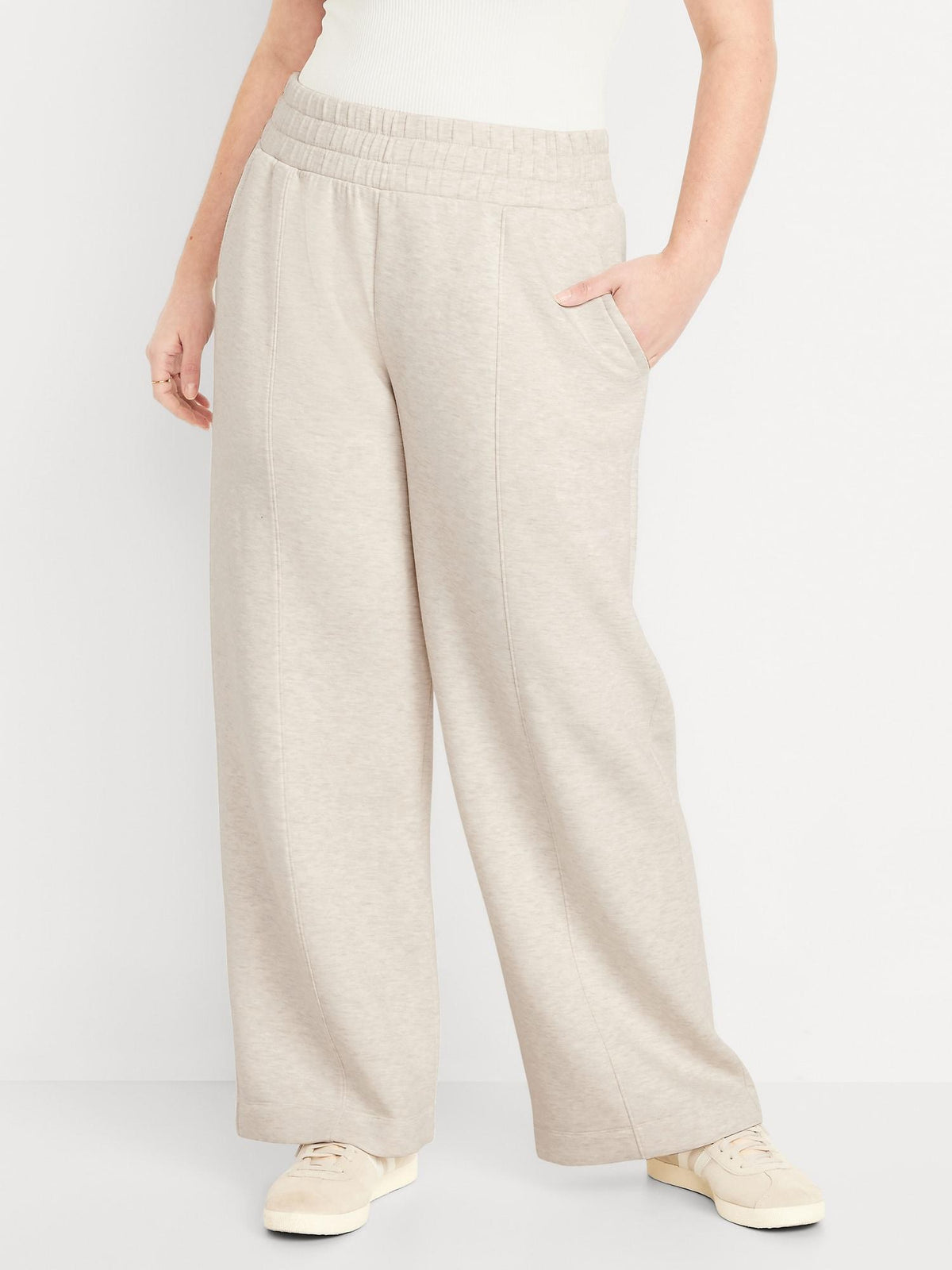 High-Waisted Bounce Fleece Wide-Leg Sweatpants