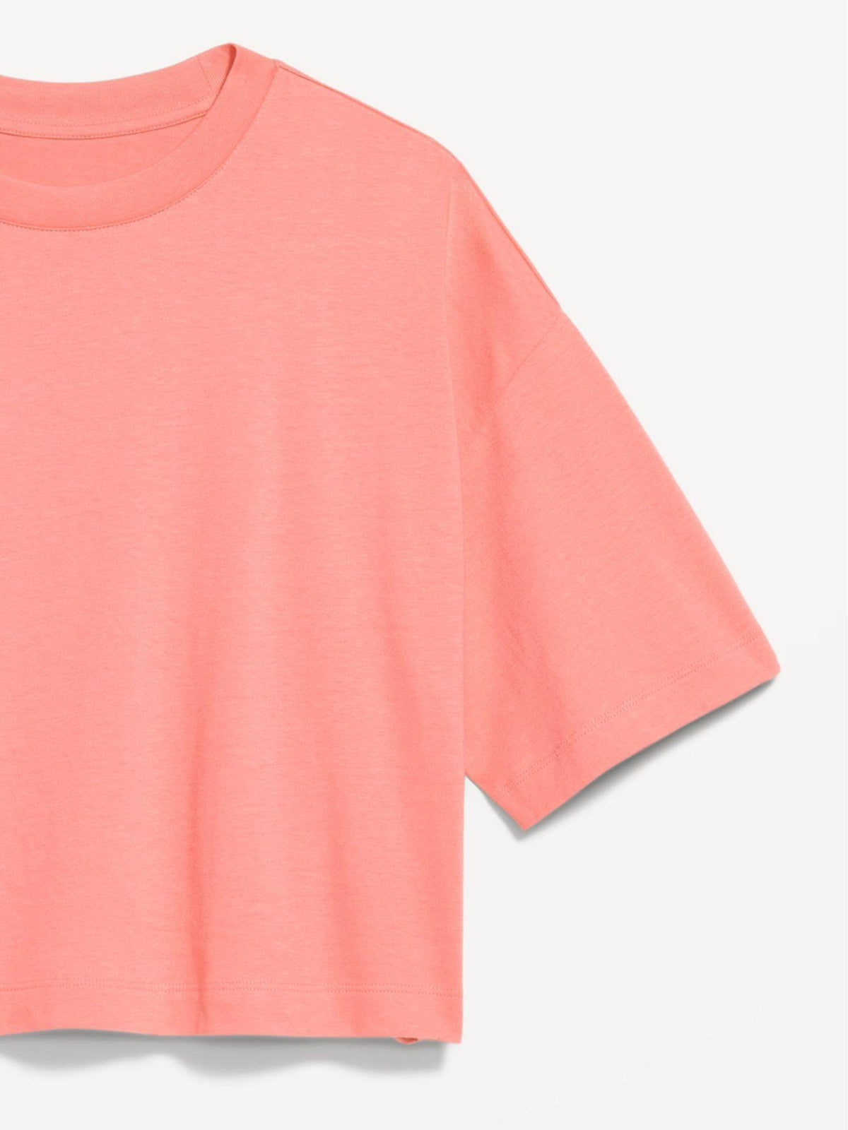 Vintage Crew-Neck Oversized Crop T-Shirt