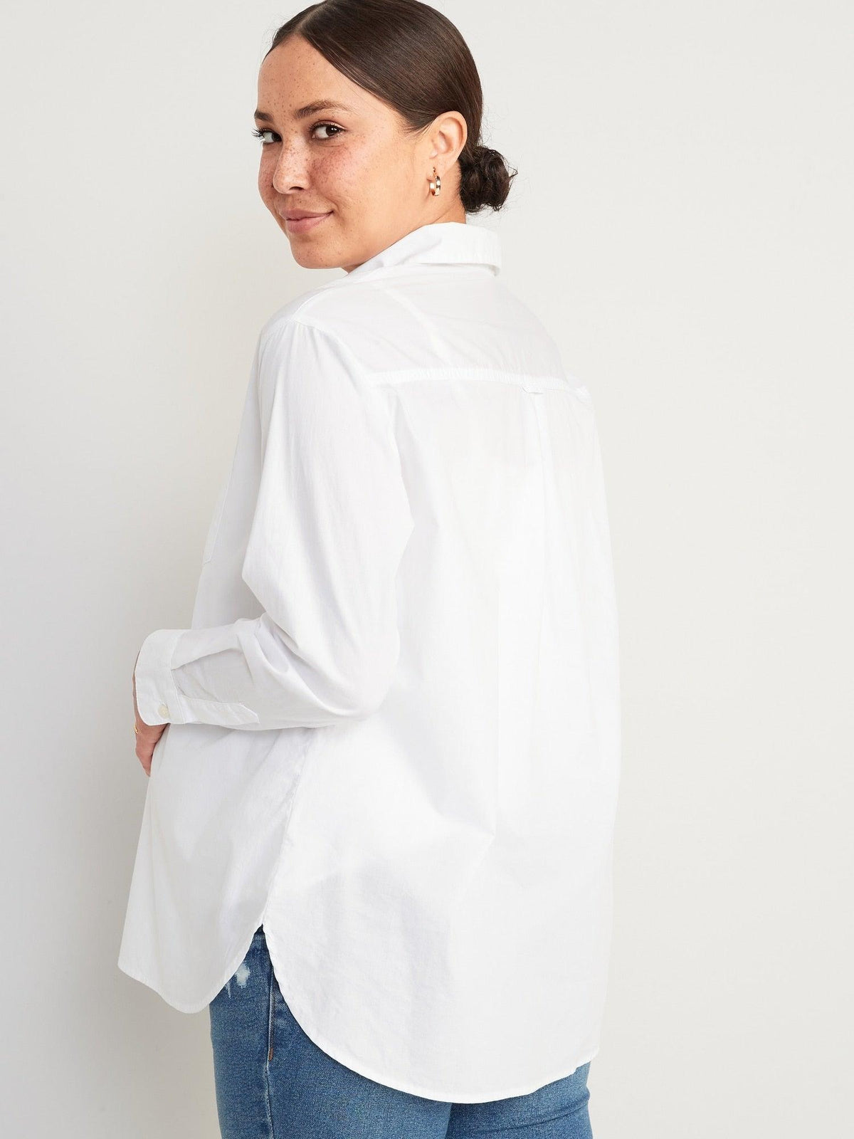 Maternity Boyfriend Popover Shirt
