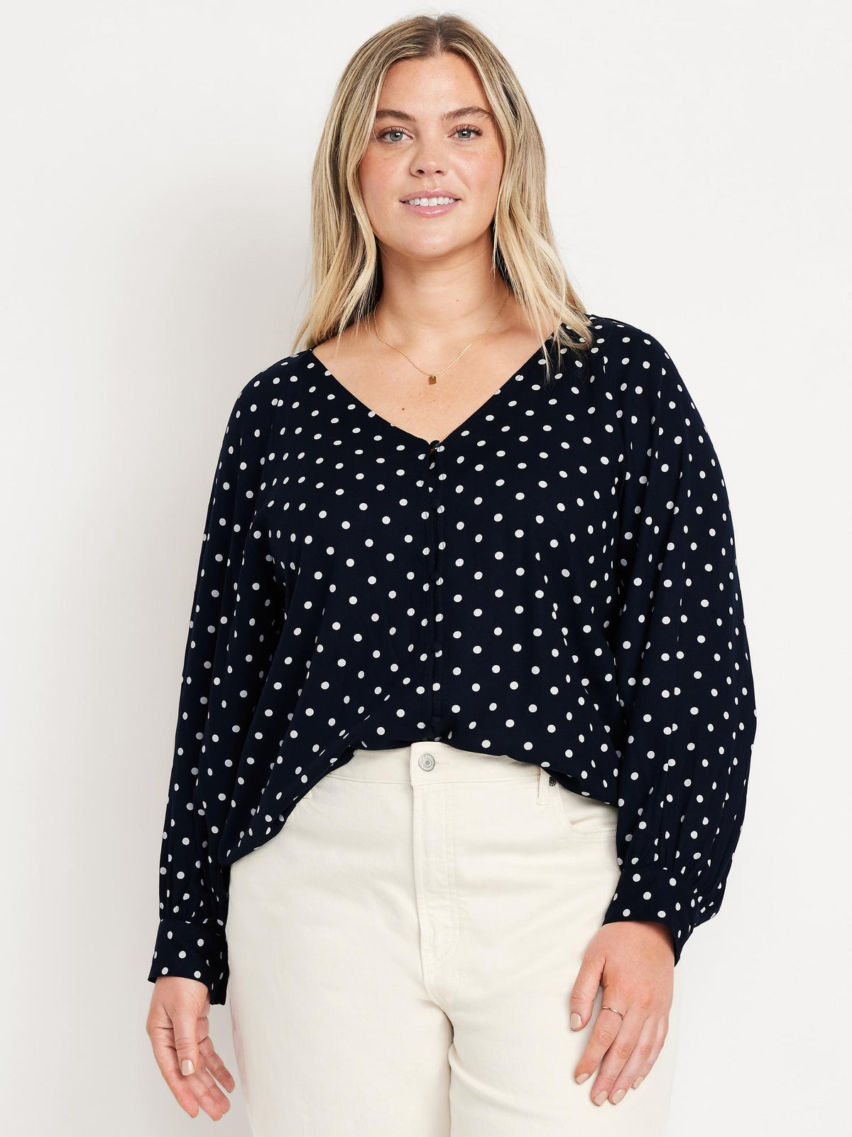 Crepe Button-Down Top