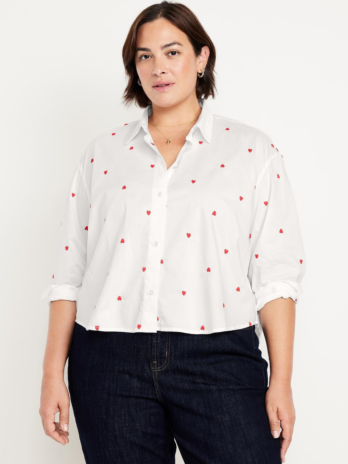 Cropped Button-Down Shirt