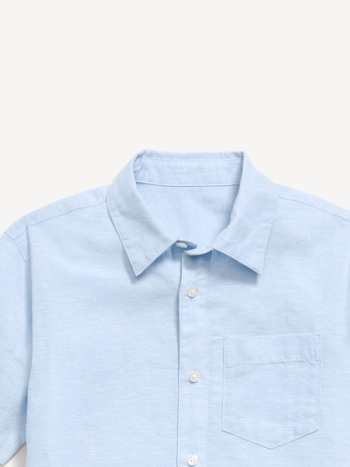 Short-Sleeve Linen-Blend Pocket Shirt for Boys