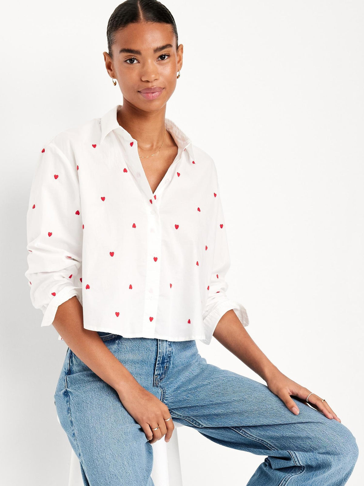 Cropped Button-Down Shirt