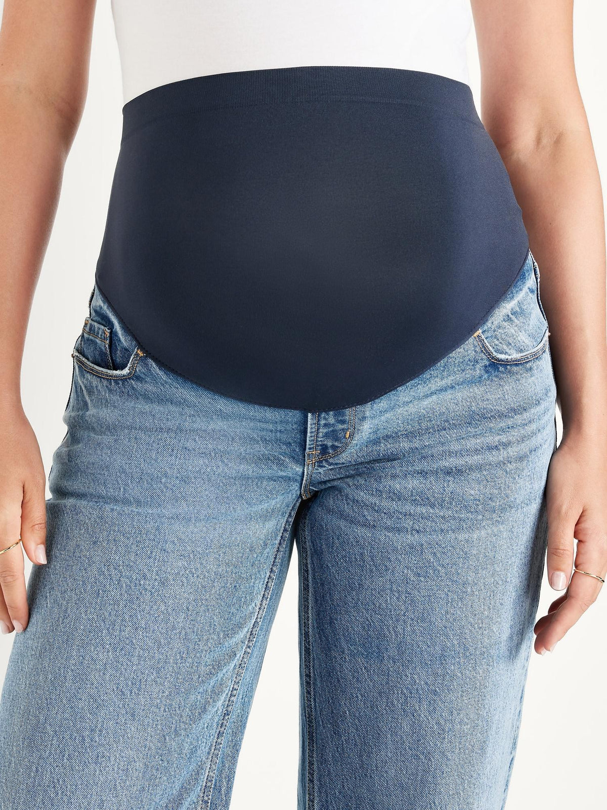 Maternity Extra High-Waisted Full-Panel Wide-Leg Jeans