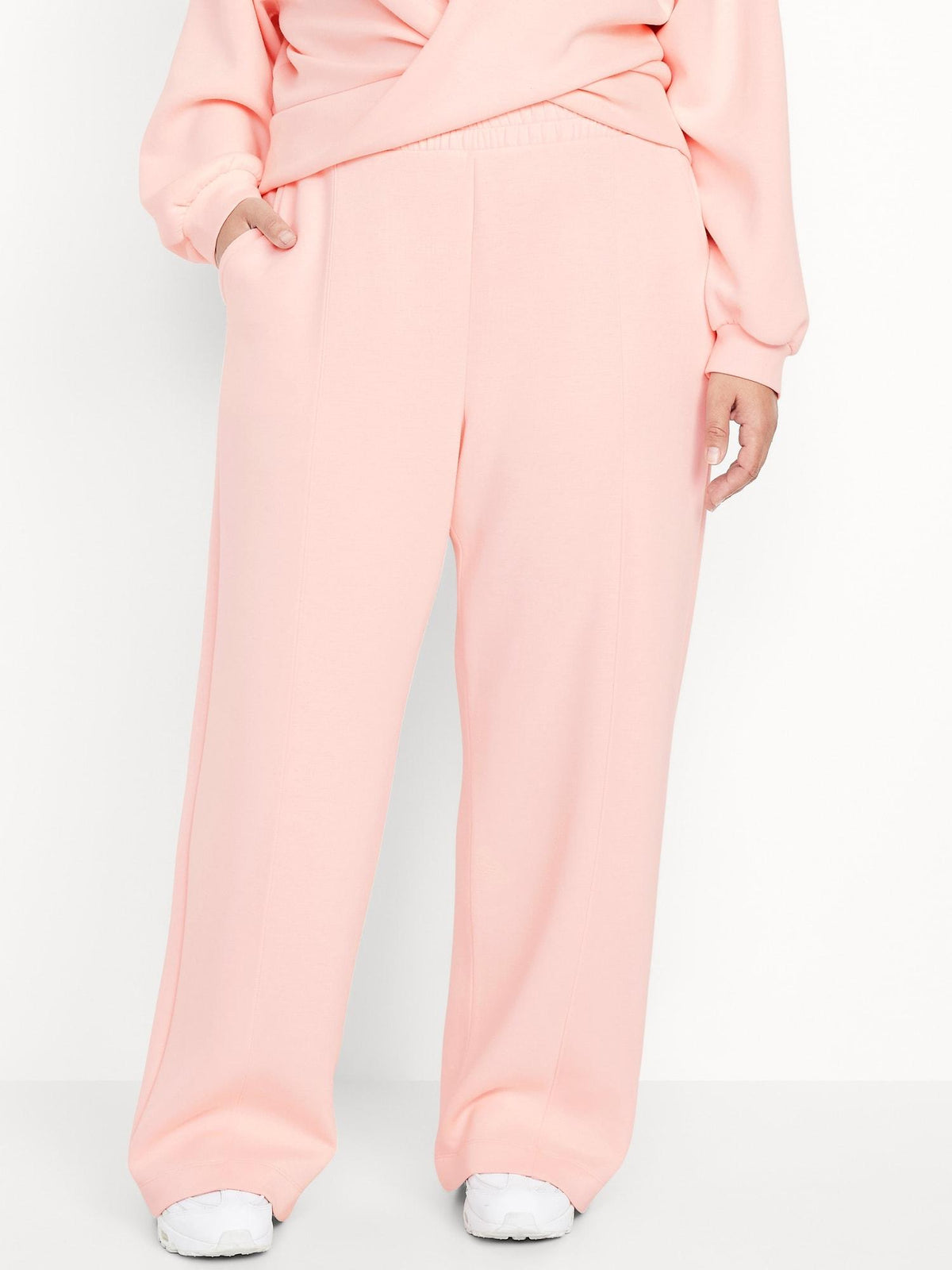 High-Waisted Bounce Fleece Wide-Leg Sweatpants
