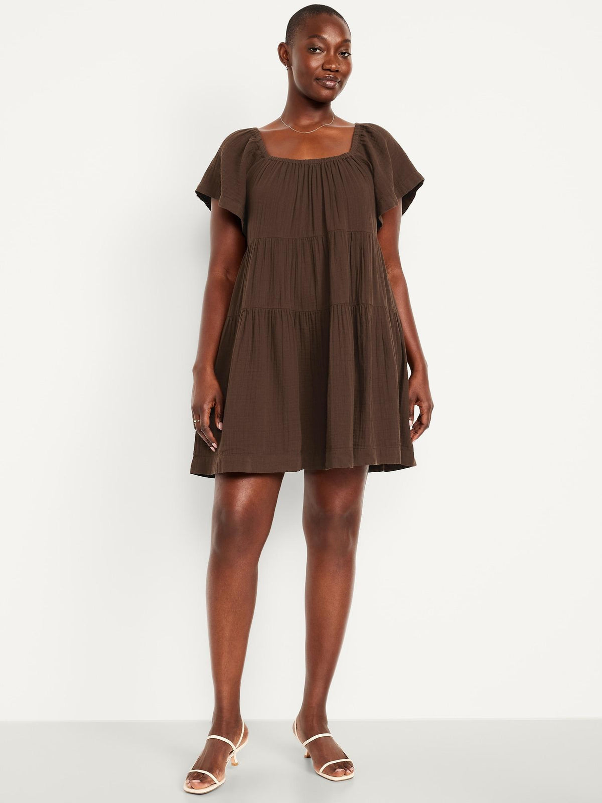 Tiered Mini Swing Dress