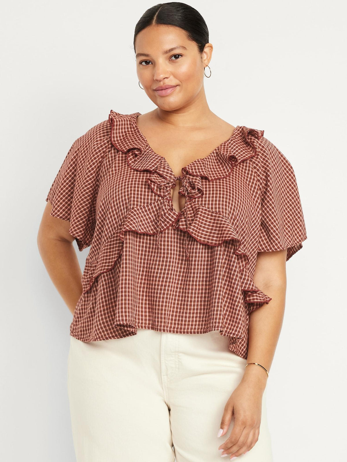 Ruffle V-Neck Top
