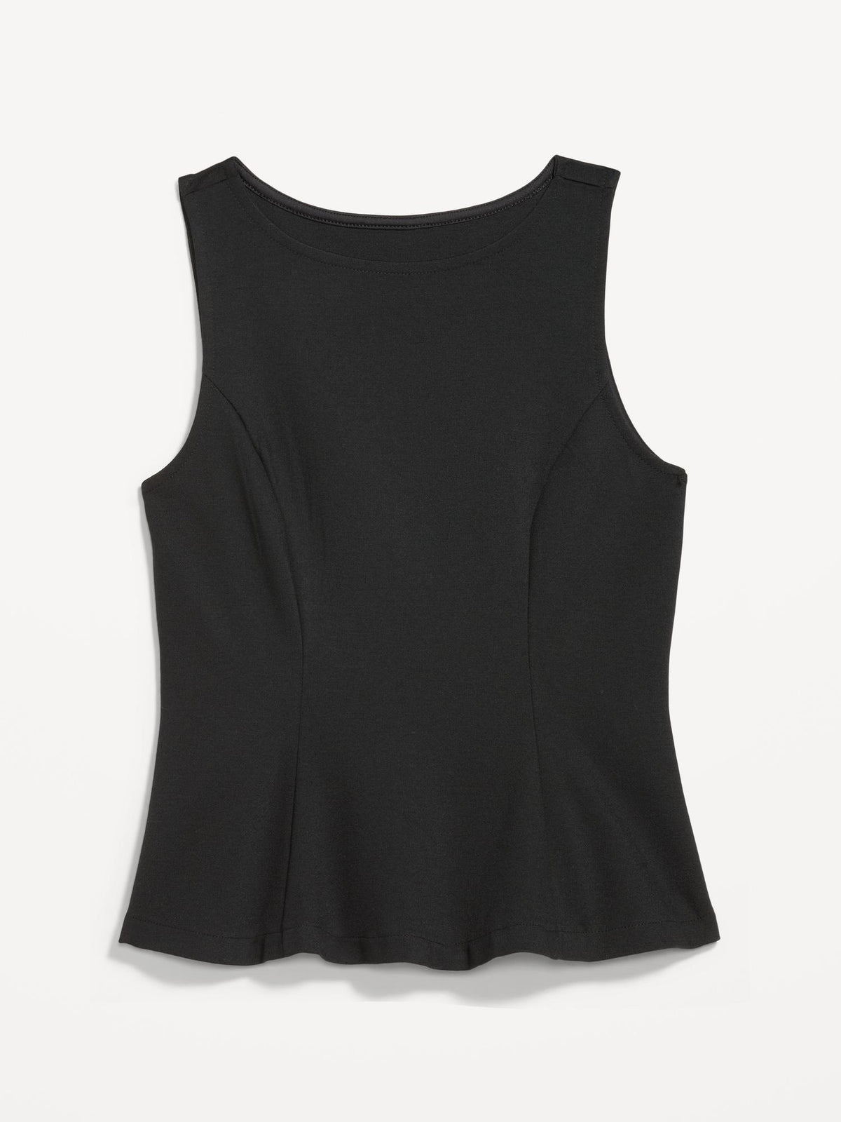 Ponte-Knit Sleeveless Peplum Top
