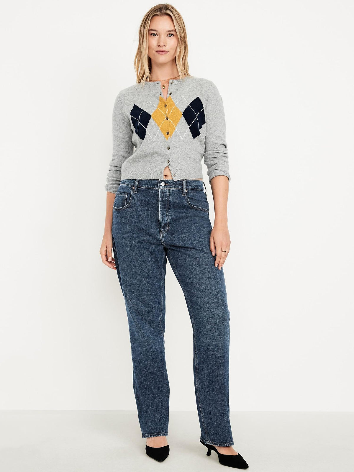Mid-Rise Slouchy Straight Jeans