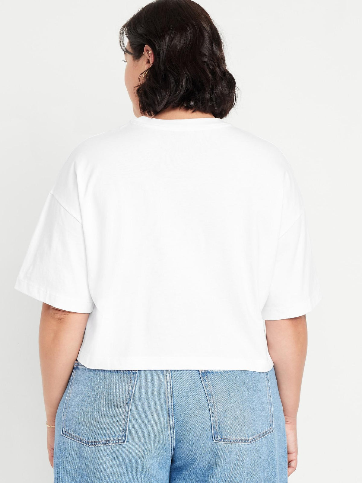 Vintage Crew-Neck Oversized Crop T-Shirt