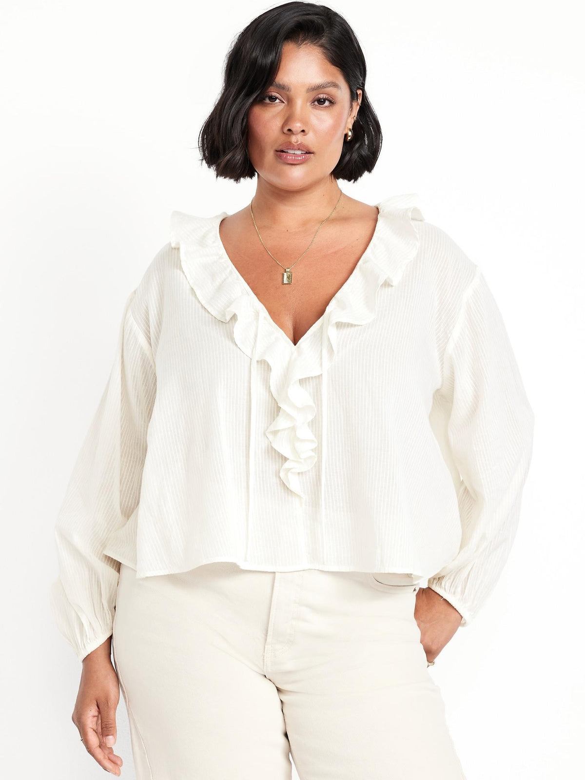 Tie-Front Ruffle Top