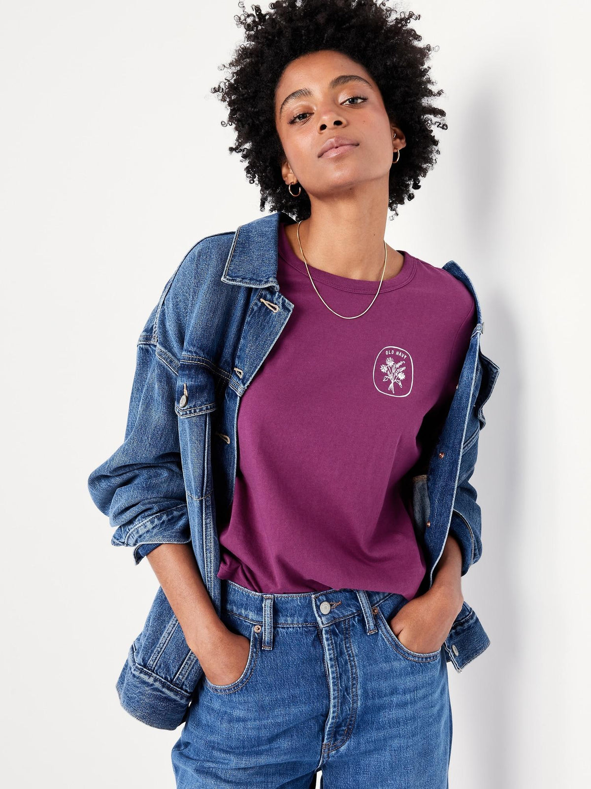 Old Navy Women's EveryWear Logo-Graphic T-Shirt