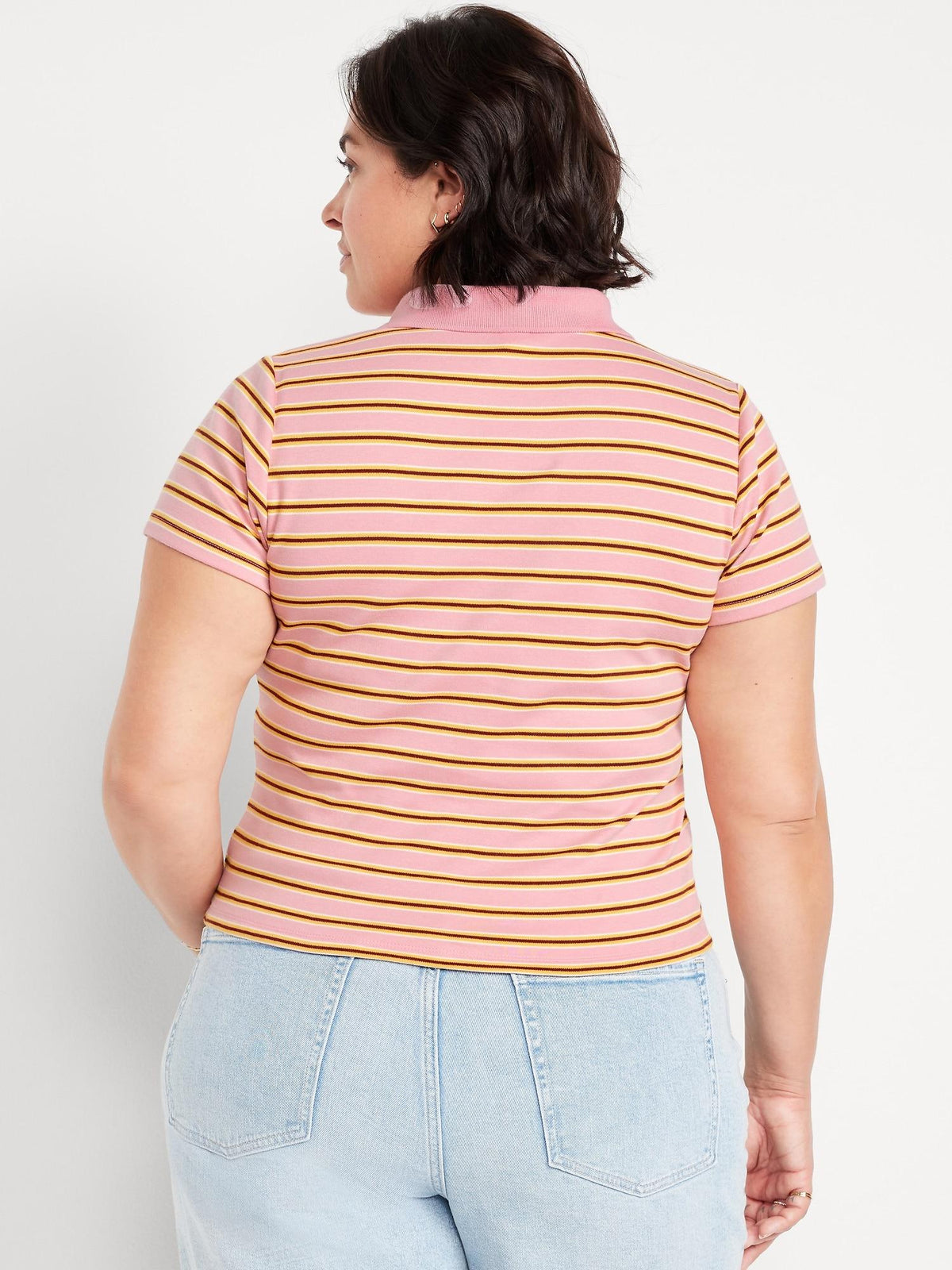 Short-Sleeve Cropped Polo