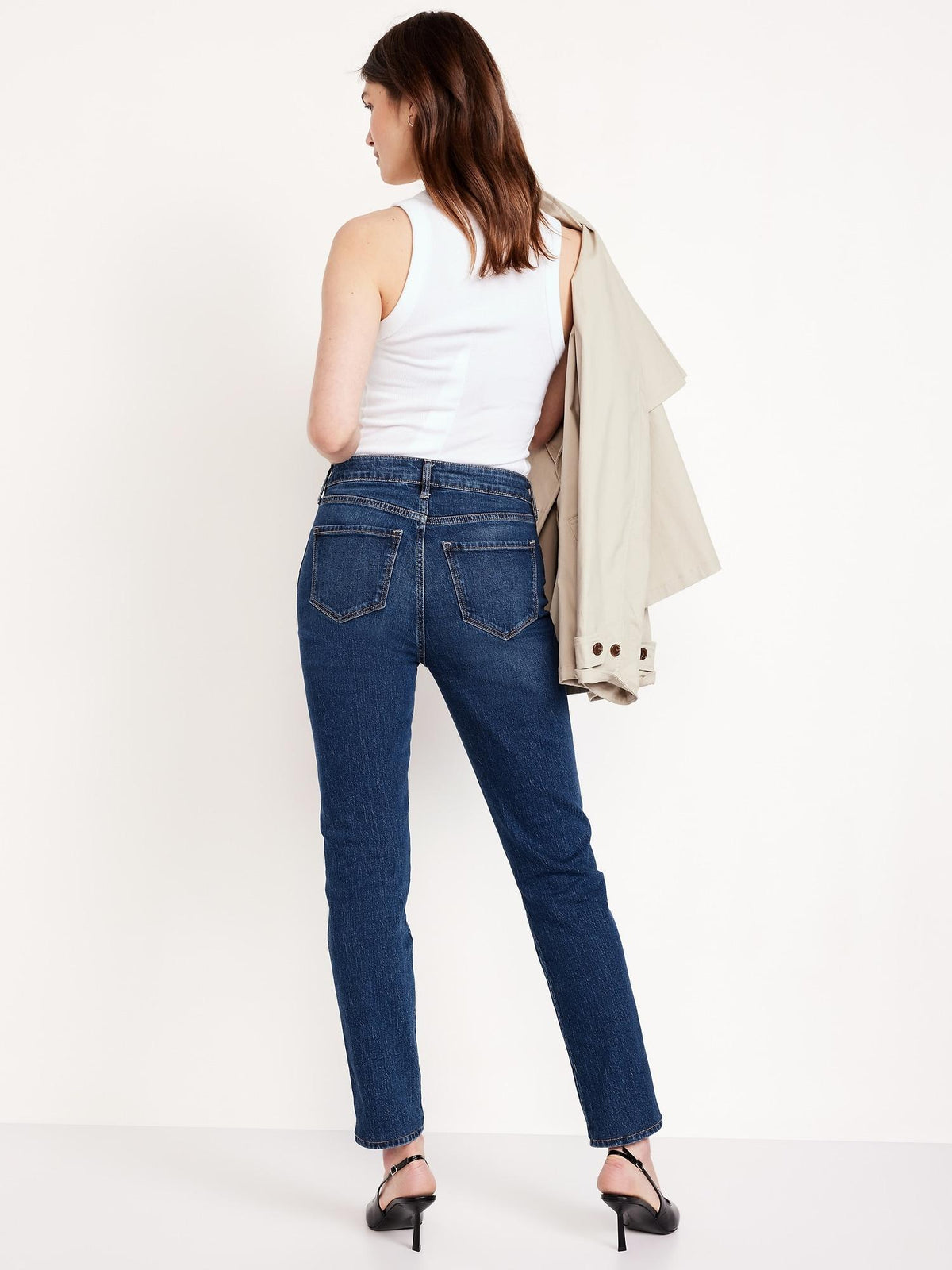 High-Waisted Vintage Slim Jeans