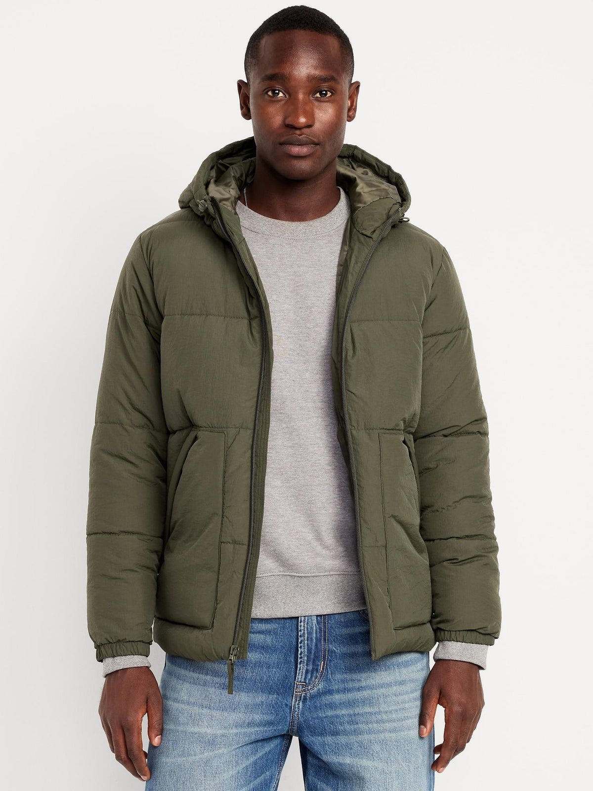 Water-Resistant Hooded Puffer Jacket