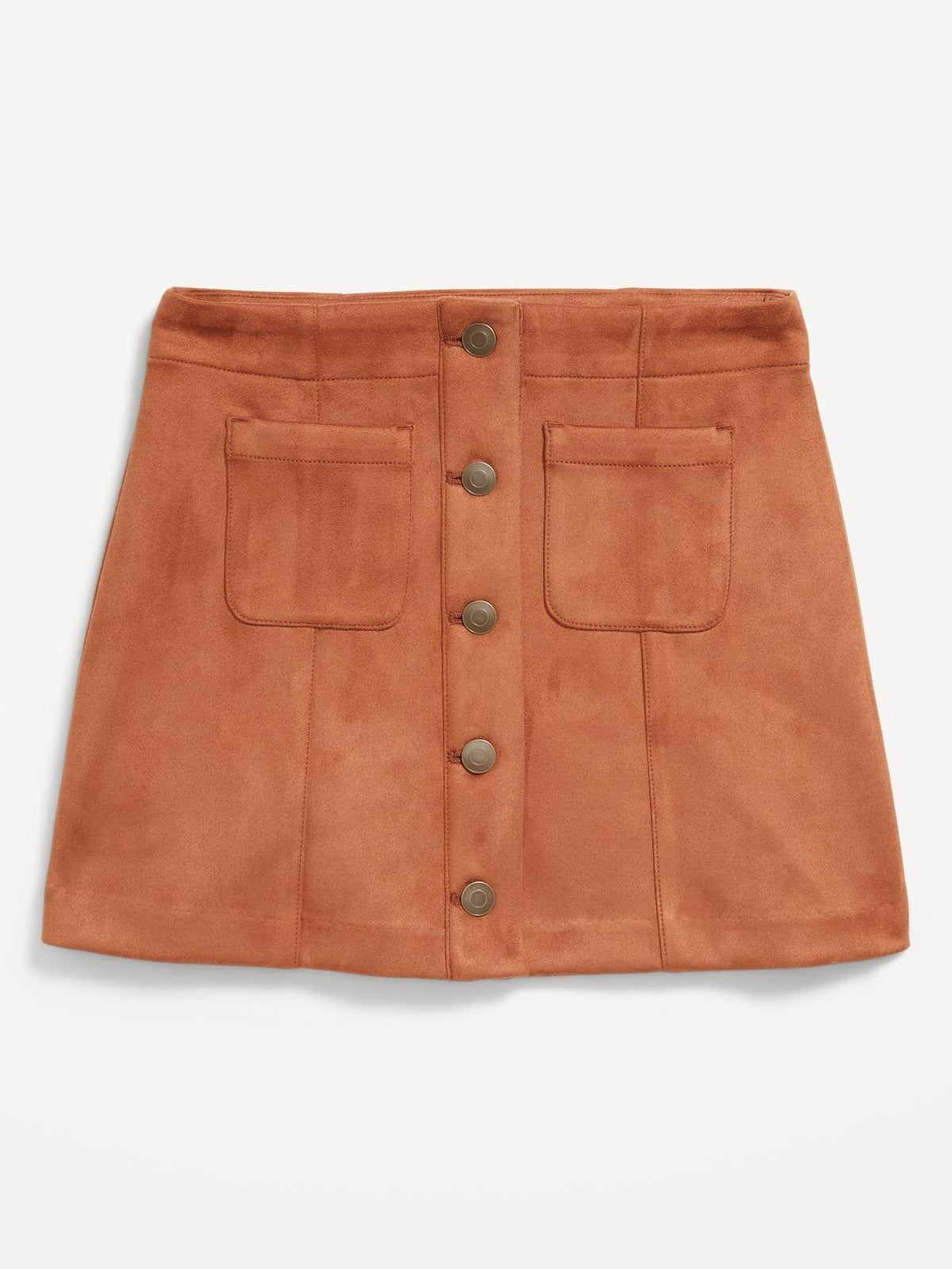Faux-Suede Button-Front Skirt for Girls