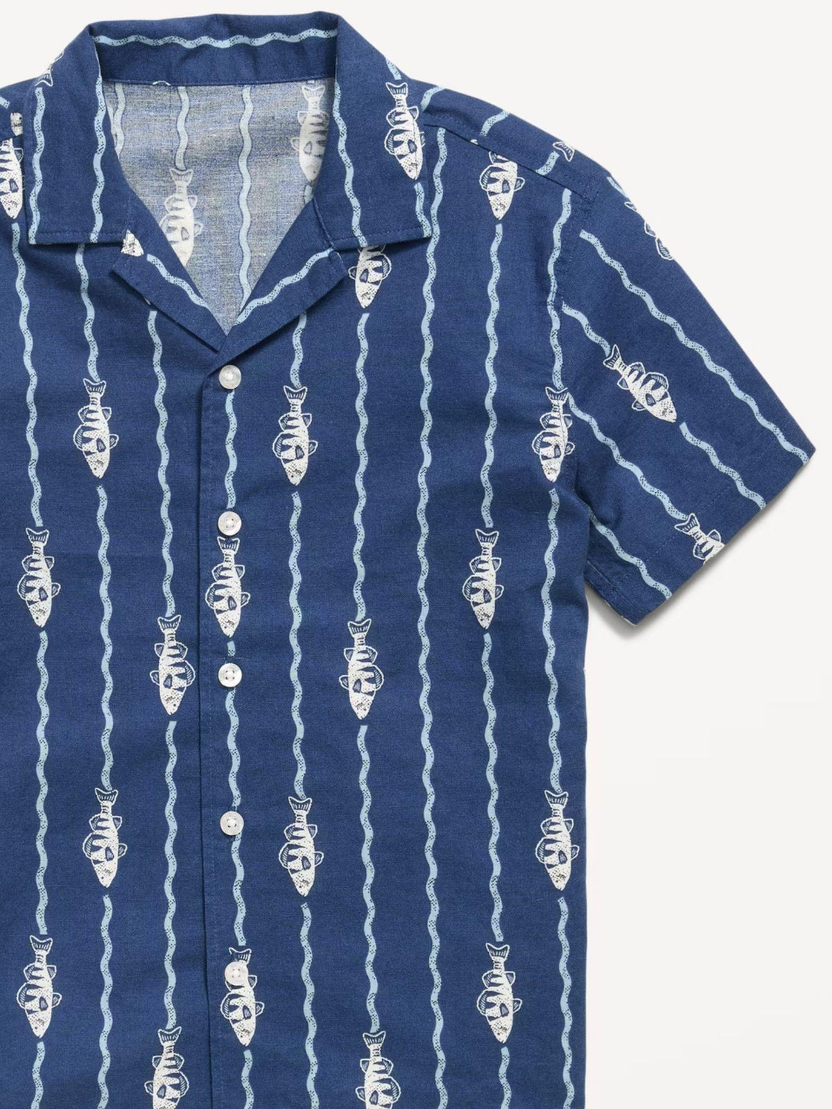 Printed Short-Sleeve Linen-Blend Shirt for Boys