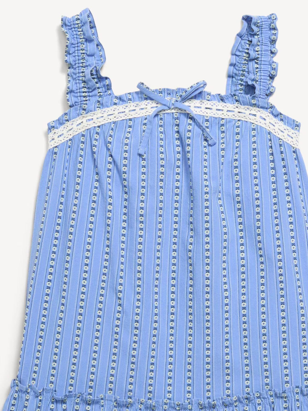 Printed Sleeveless Ruffled Swing Dress for Girls