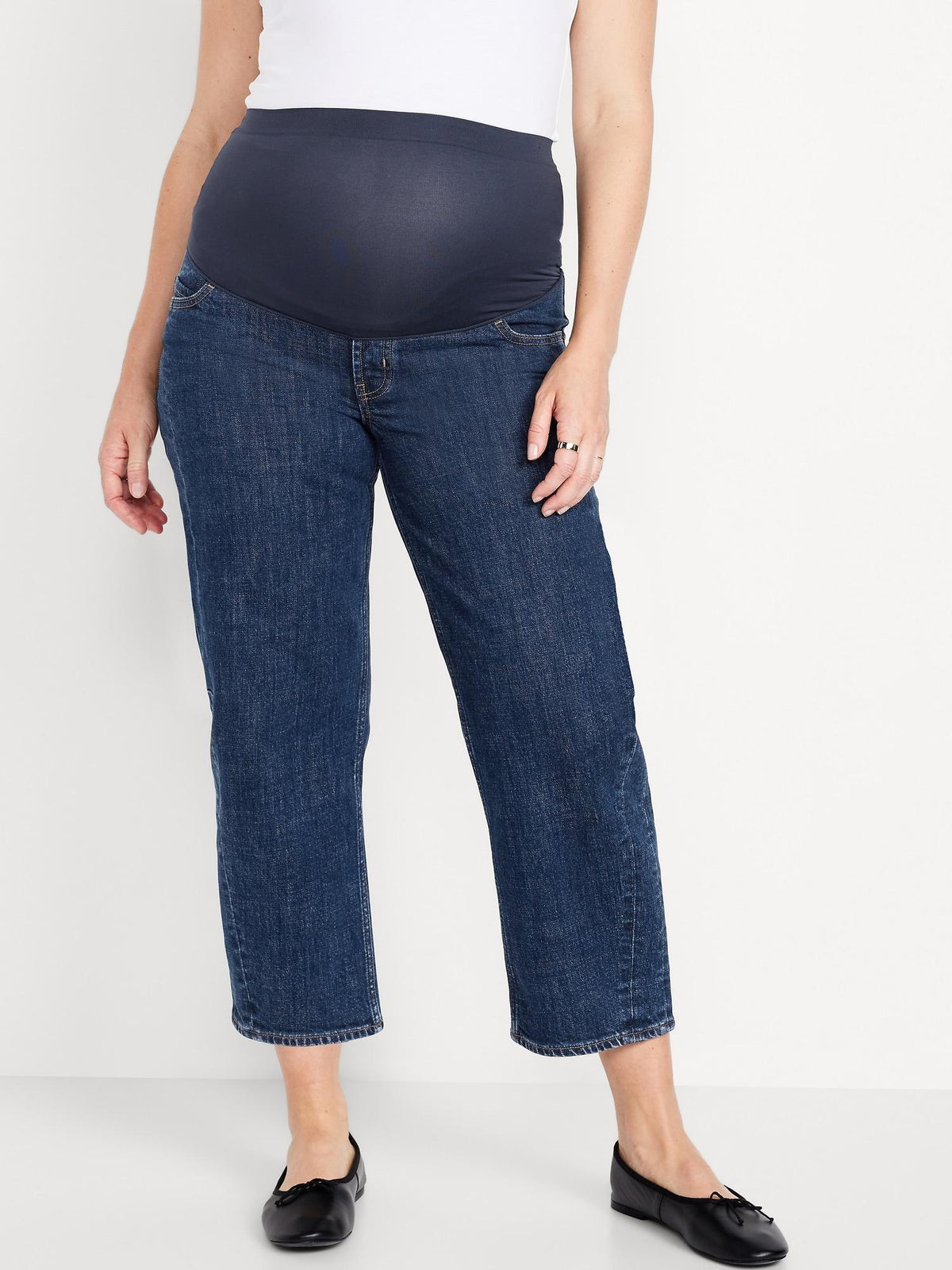Maternity Full-Panel Baggy Barrel Jeans