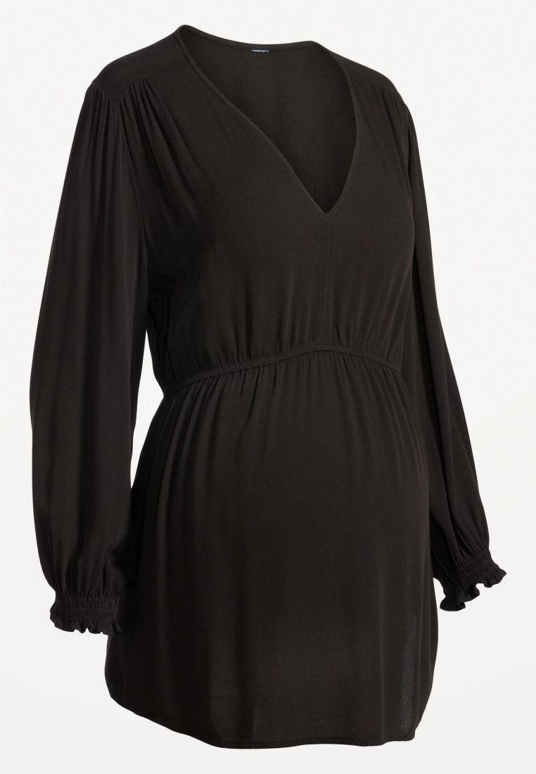 Maternity Puff-Sleeve Babydoll Blouse