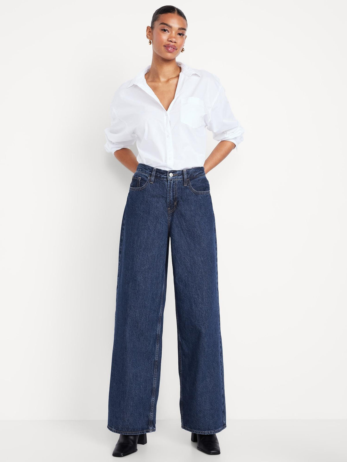 Mid-Rise Wow Baggy Wide-Leg Jeans