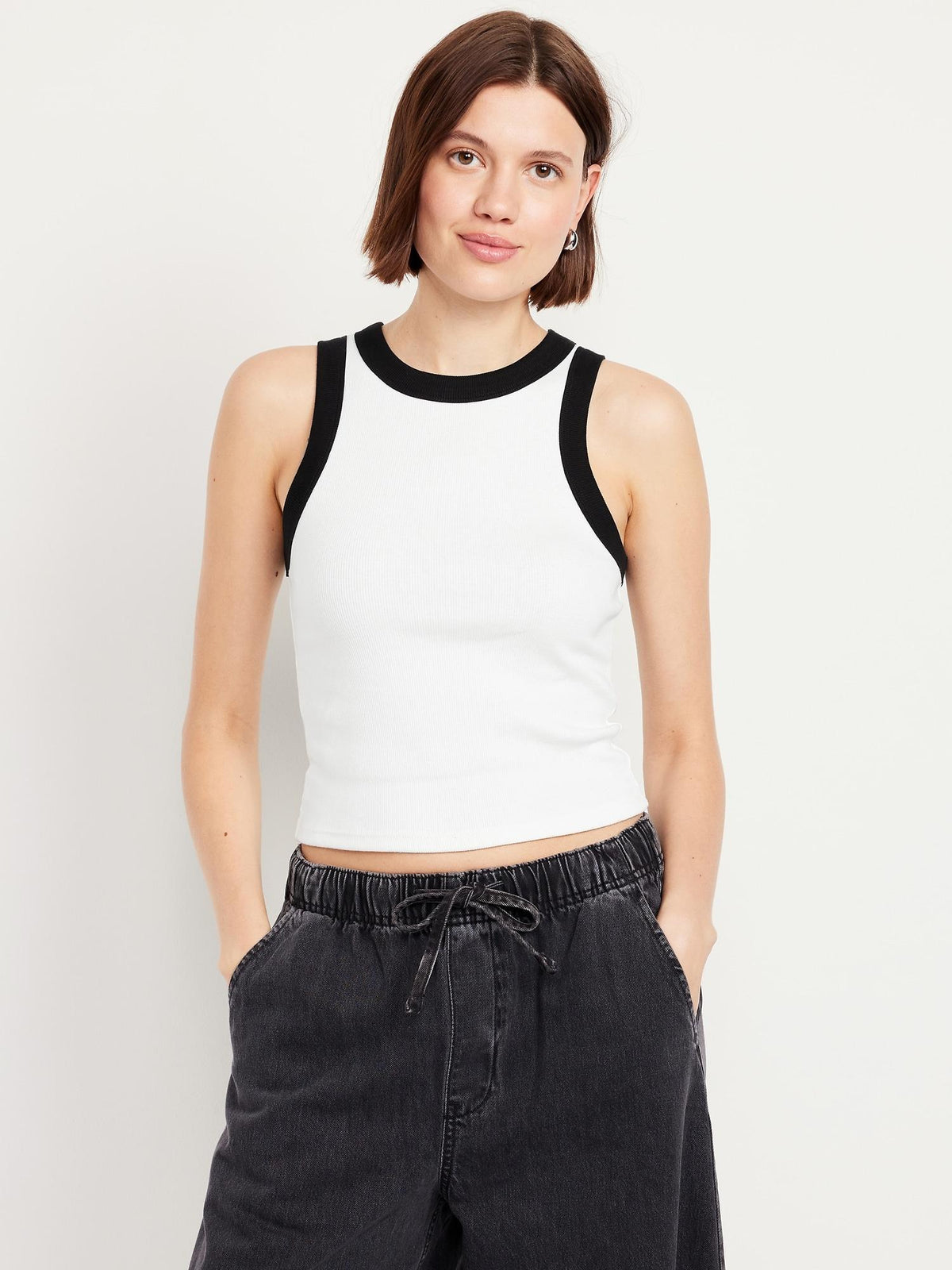 Snug High-Neck Tank Top